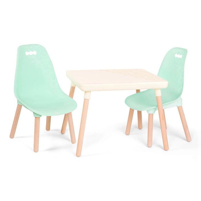 Ivory table and mint chair set