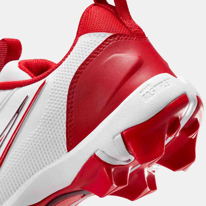 Up close, rear view of the Nike Kids' Force Trout 9 Keystone Baseball Cleats.