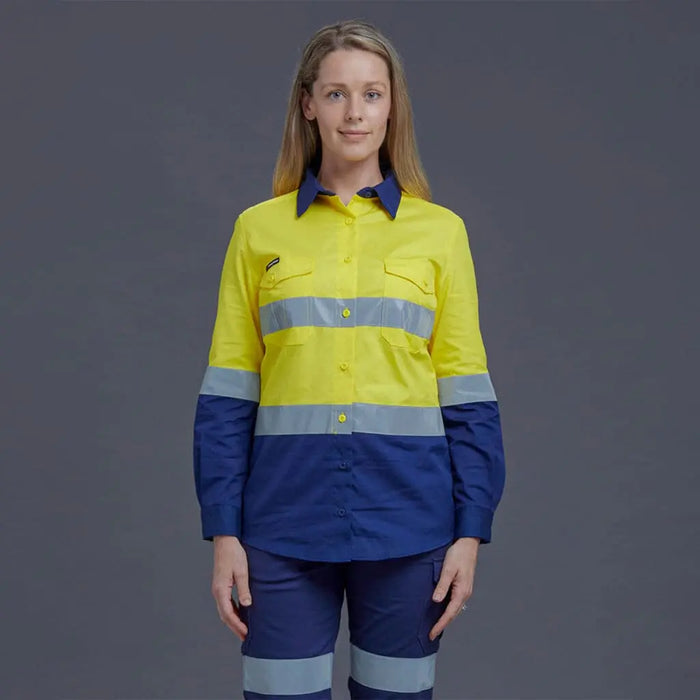 KingGee Workcool Women's Long Sleeve Hi Vis Work Shirt K44544 - City Workwear