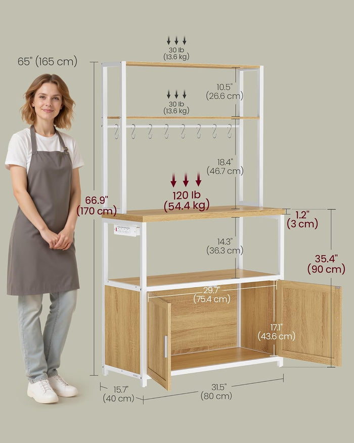 Kitchen Bakers Rack with Power Outlet - Canva Home