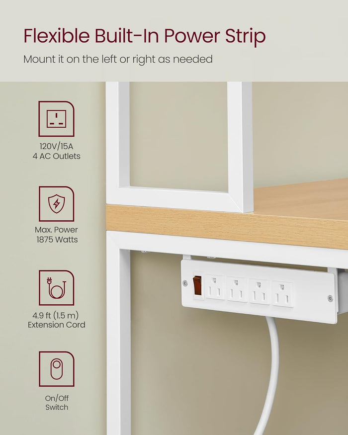 Kitchen Bakers Rack with Power Outlet - Canva Home