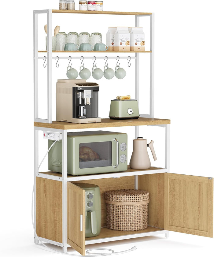 Kitchen Bakers Rack with Power Outlet - Canva Home