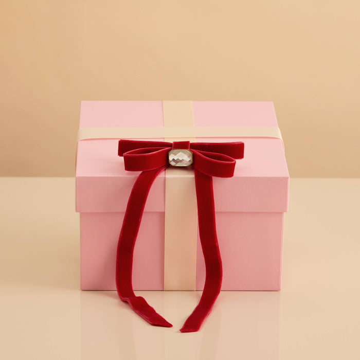 Kitsch Holiday Velvet & Gemstone Bow Hair Clip