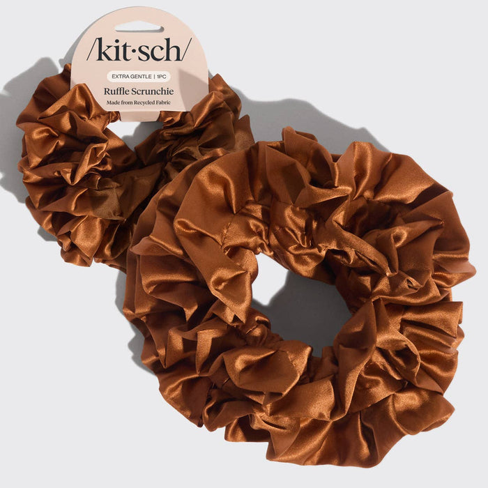 Kitsch Ruffle Scrunchie - Camel