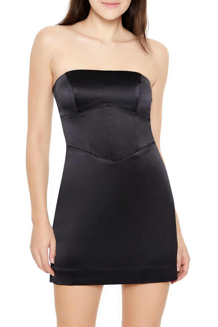 Lace-Up Corset Tube Mini Dress