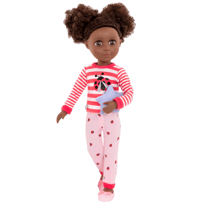 Ladybug pajamas for 14-inch doll