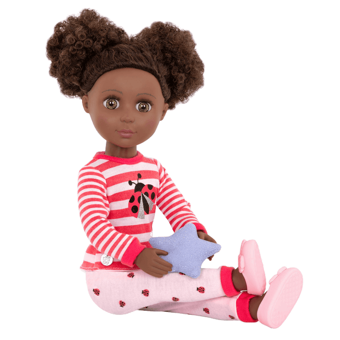Ladybug pajamas for 14-inch doll