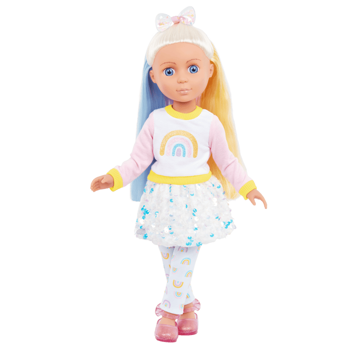 14-inch doll Laica with blonde and blue hair
