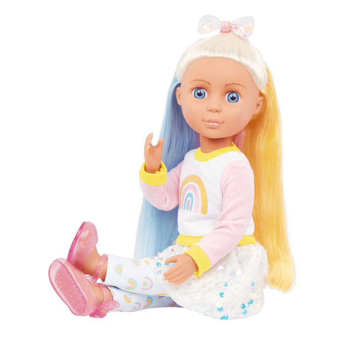 14-inch doll Laica with blonde and blue hair