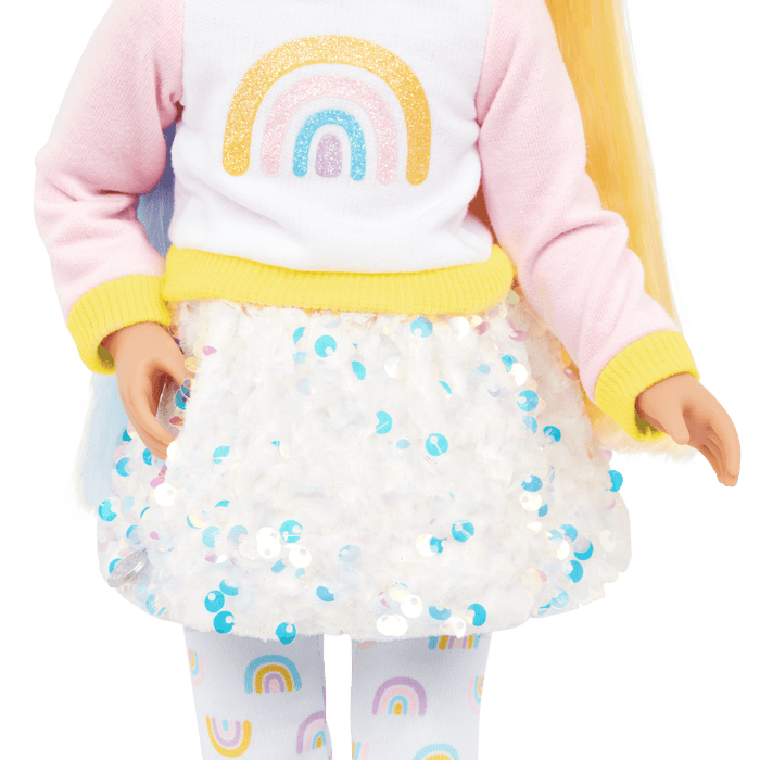 14-inch doll Laica with blonde and blue hair