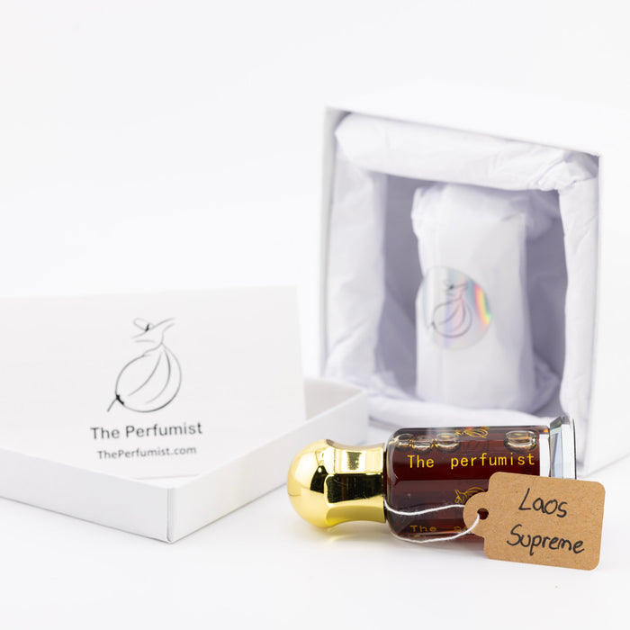Laos Supreme Triple-Fermented Wild Oud Oil Collector Display theperfumist