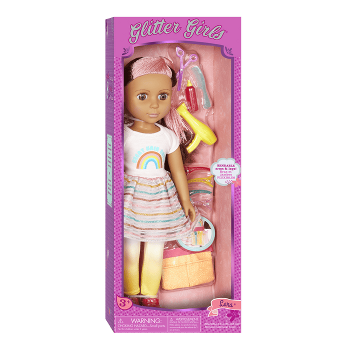 14-inch posable doll with hairdressing accessories