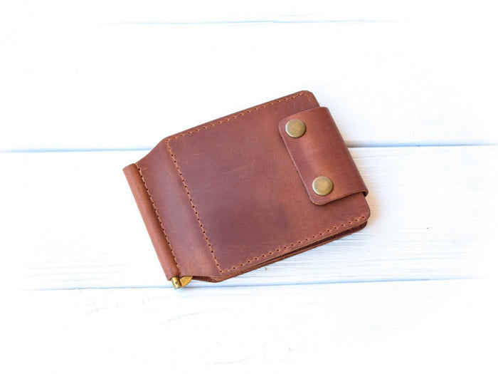 Leather money clip
