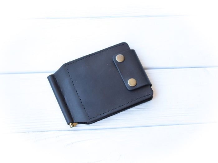 Leather money clip