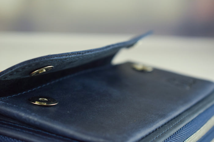Leather wallet Blue