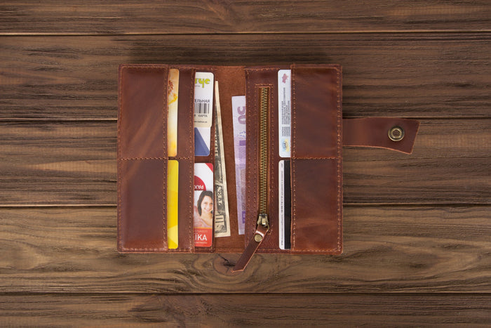 Leather wallet Brandy