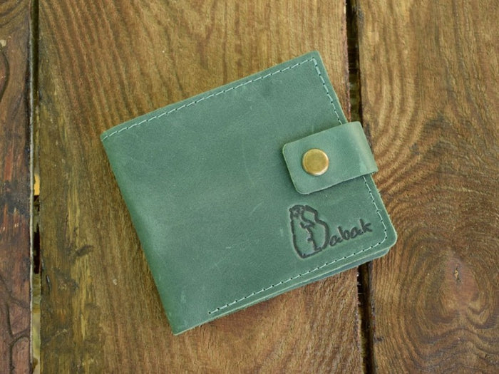 Leather wallet Green