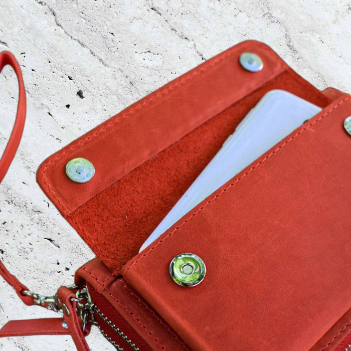 Leather wallet Red