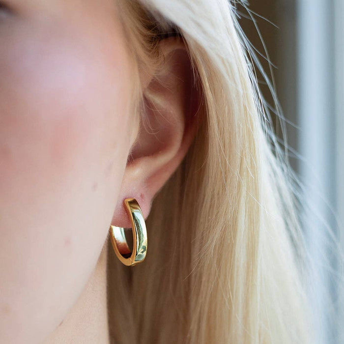 LENNY & EVA GILDED OVAL HOOPS