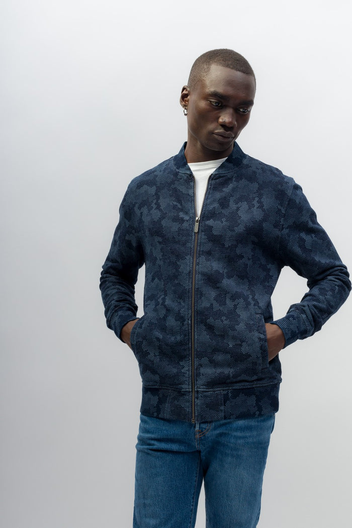 Leo | Men's Indigo Dyed Baseball Jacket