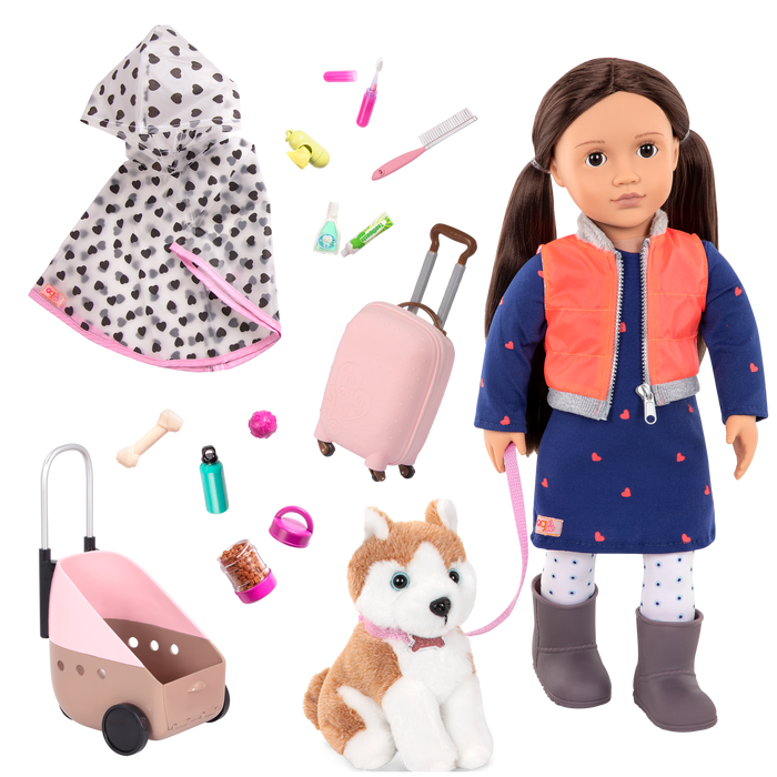 Our Generation Doll Leslie & Passenger Pets Bundle
