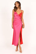 Petal and Pup USA DRESSES Lipa Colourblock Midi Slip Dress - Pink/Red