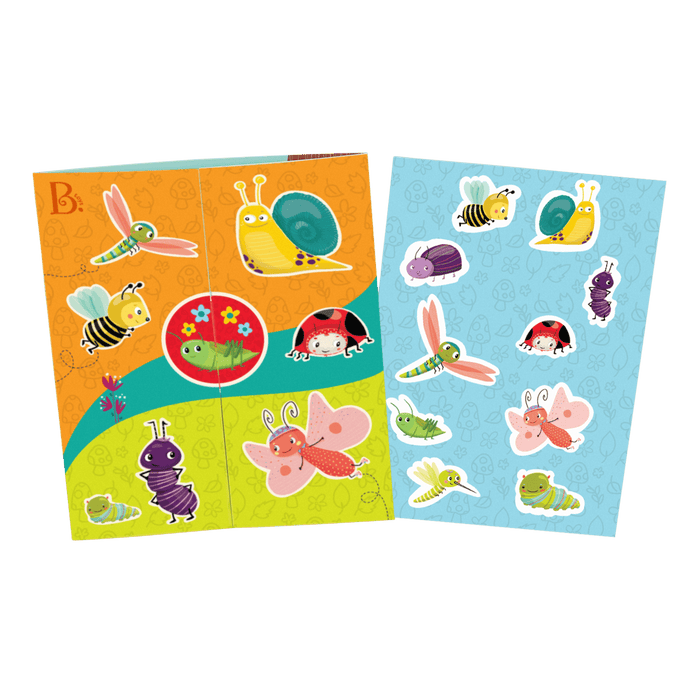 Little Explorer's Pack with 2-way toy microscope, reusable sticker book, and bug catching toys