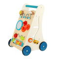 Wooden toddler activity walker with storage