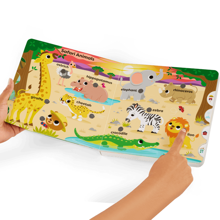 Interactive audio board book for babies and toddlers