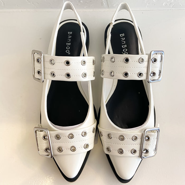Livia Buckle Detail Sling Back Flat