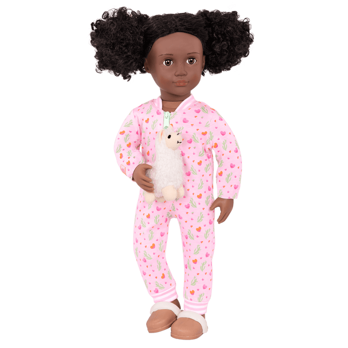 Pajamas and llama plushie for 18-inch doll