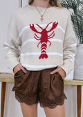 Lobster Detail Striped Sweater