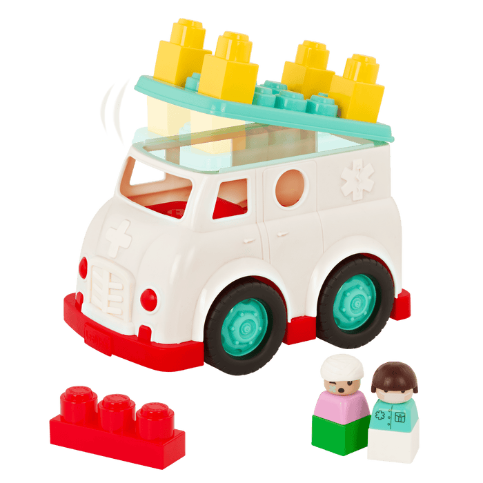 Locbloc ambulance truck with building blocks for toddlers