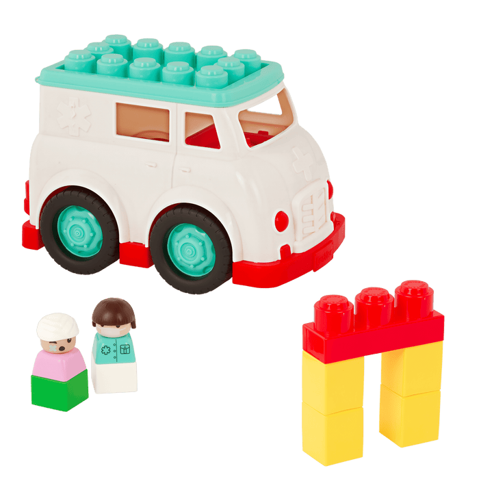 Locbloc ambulance truck with building blocks for toddlers