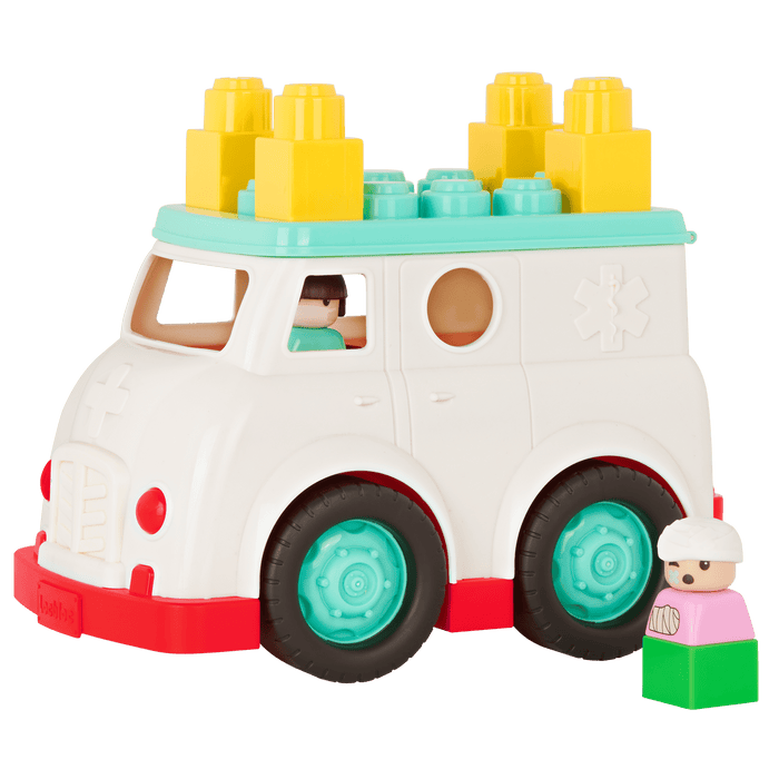 Locbloc ambulance truck with building blocks for toddlers