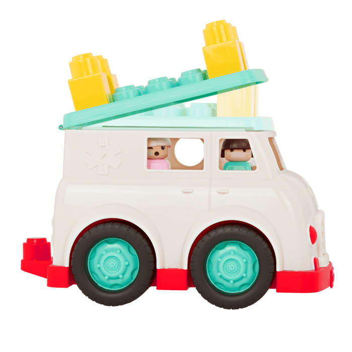Locbloc ambulance truck with building blocks for toddlers
