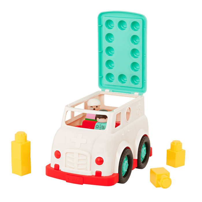 Locbloc ambulance truck with building blocks for toddlers