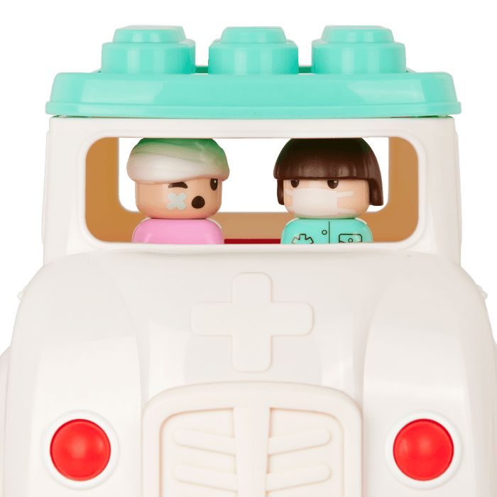 Locbloc ambulance truck with building blocks for toddlers