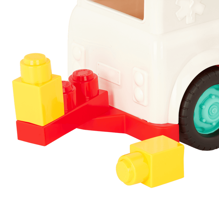 Locbloc ambulance truck with building blocks for toddlers