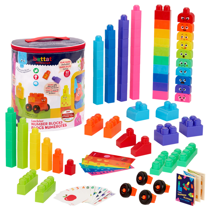 Colorful building block playset.
