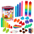 Colorful building block playset.