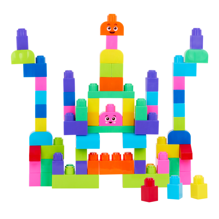 Colorful building block playset.