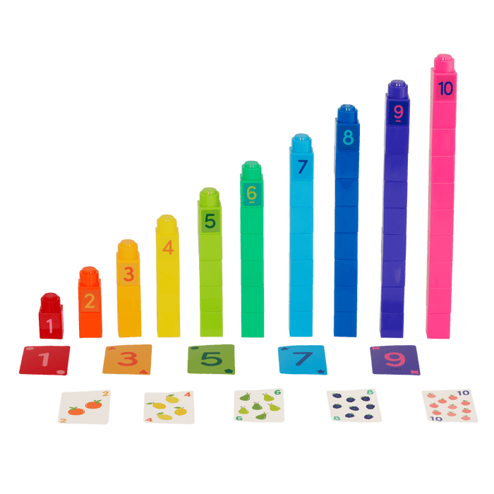 Colorful building block playset.