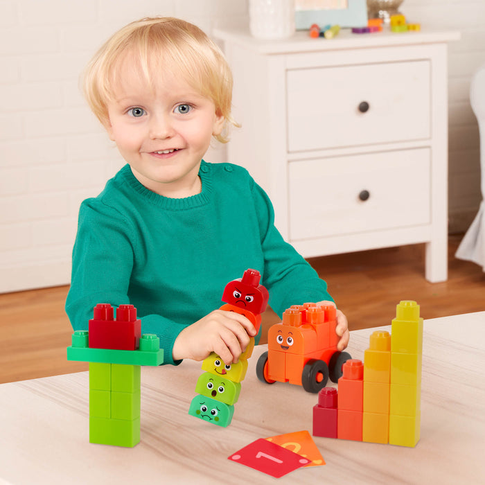 Colorful building block playset.