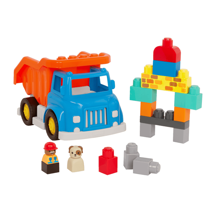 Locbloc dump truck toy with building blocks for toddlers