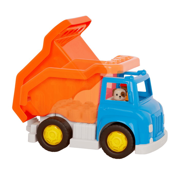 Locbloc dump truck toy with building blocks for toddlers