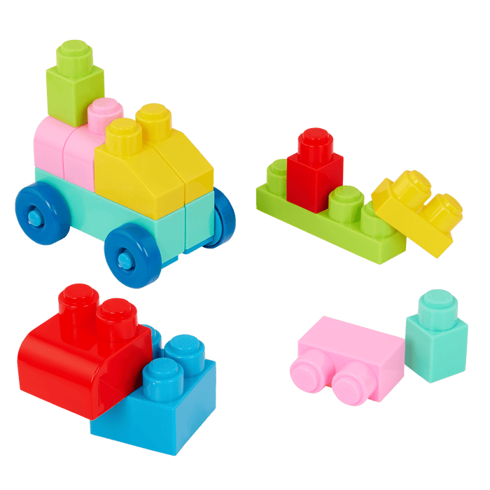 Locbloc red builder's wagon with building blocks