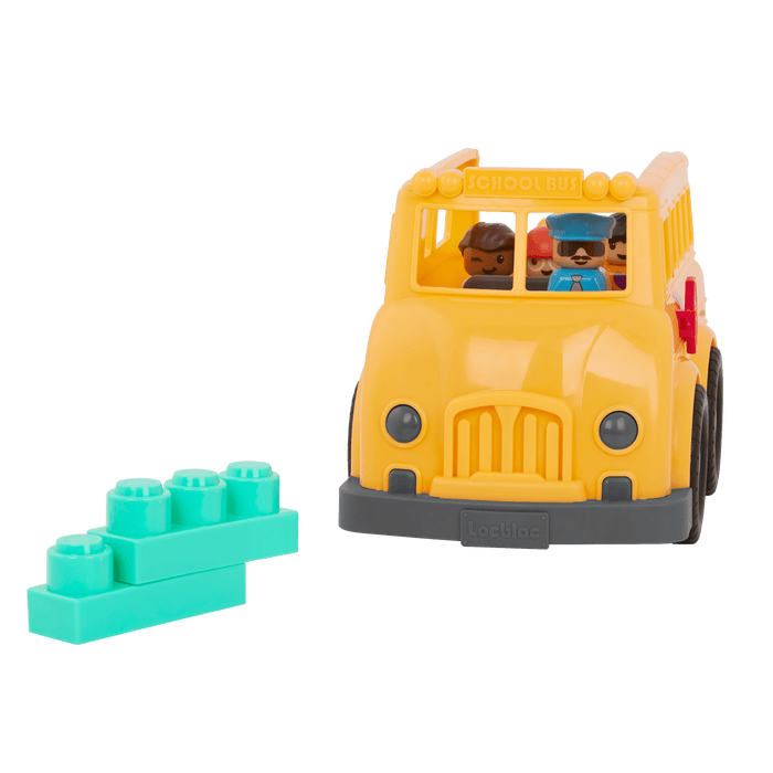 Locbloc school bus truck with building blocks for toddlers