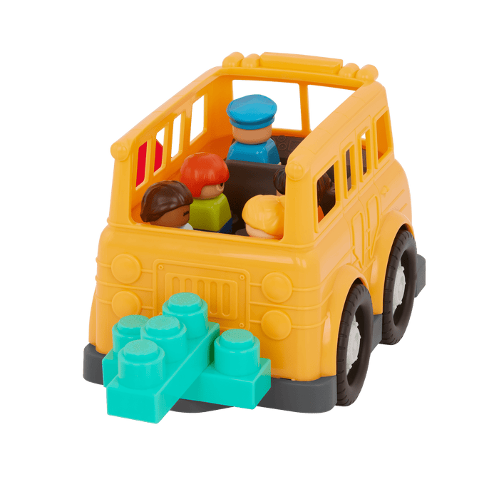 Locbloc school bus truck with building blocks for toddlers