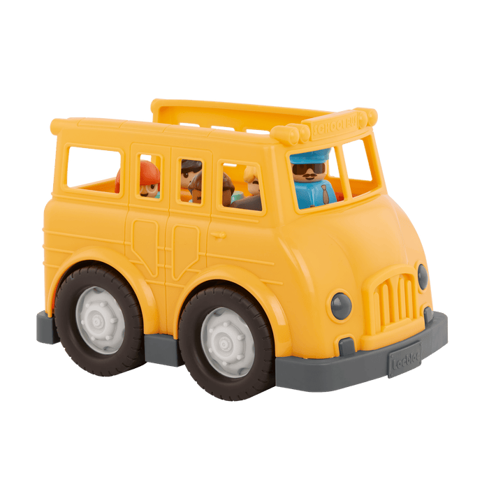 Locbloc school bus truck with building blocks for toddlers
